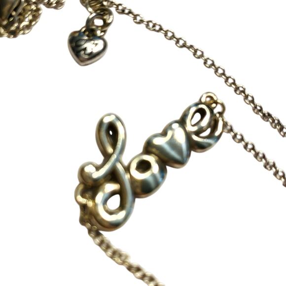 Brighton Necklace LOVE IS ALL YOU NEED silver chain NEW with tin & dust bag - Picture 2 of 8